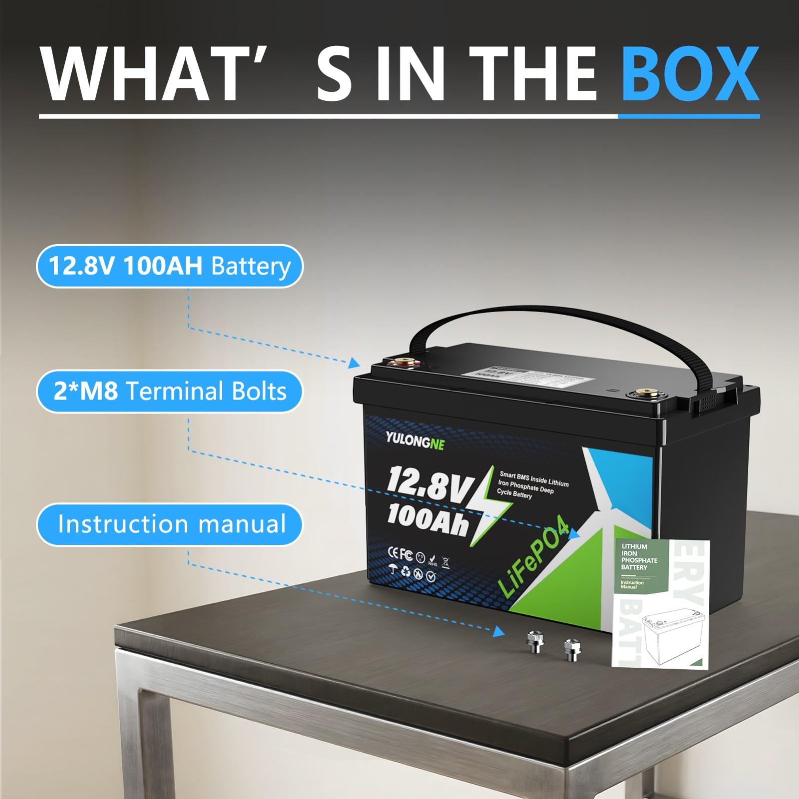 12V 100Ah LiFePO4 Lithium Battery with BMS – Solar RV Off-Grid Power System