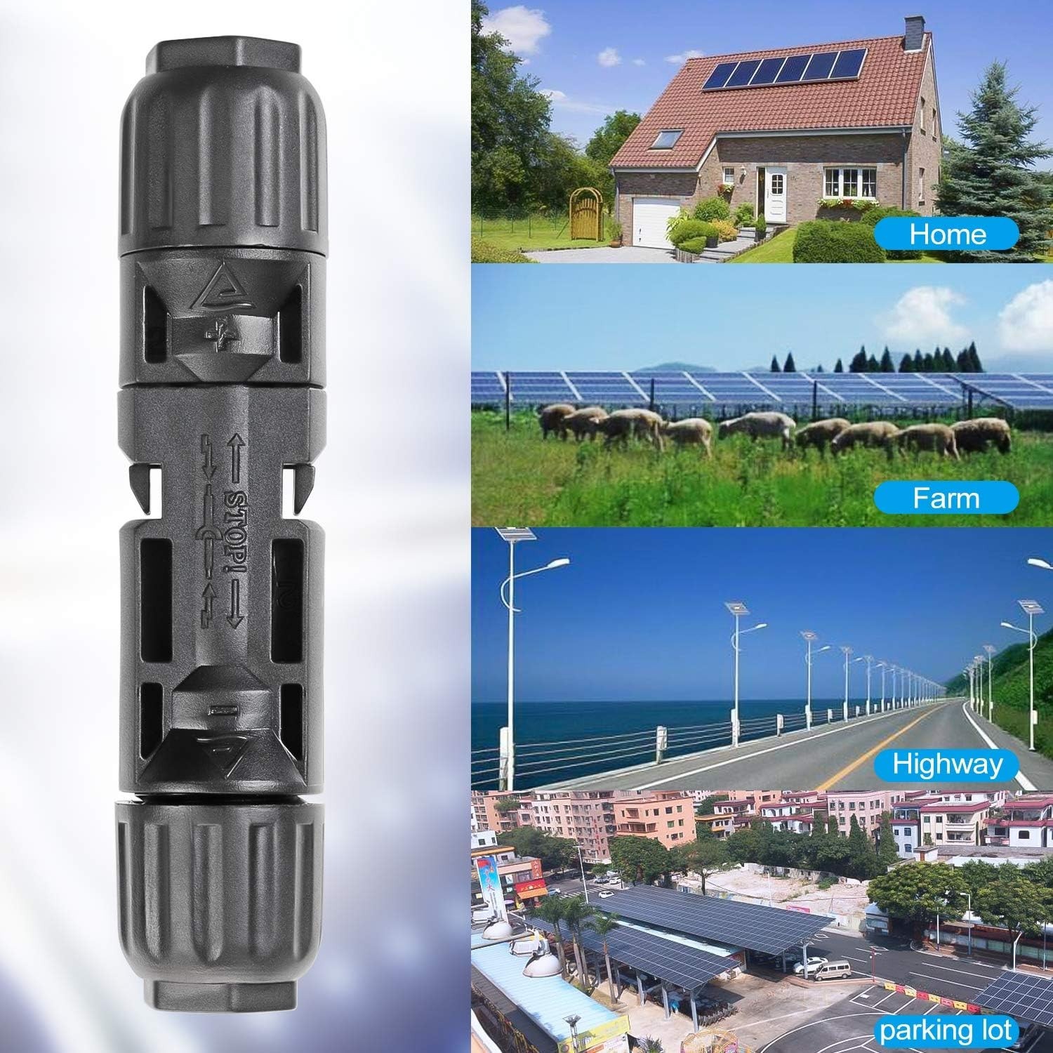 20PCS Waterproof MC4 Solar Connectors with High Voltage Safety – Complete Kit