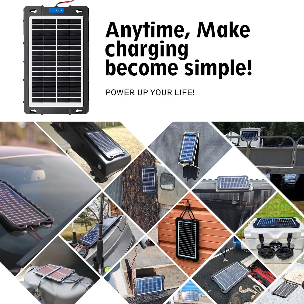 20W Portable Solar Panel Car Battery Trickle Charger 18V Solar Battery Charger