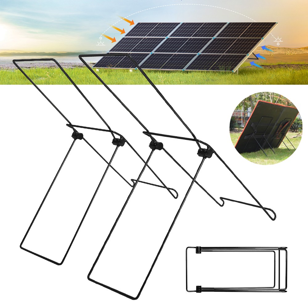 2 Pack Solar Panel Stand Portable Carbon Steel Rack Solar Panel Bracket for RV