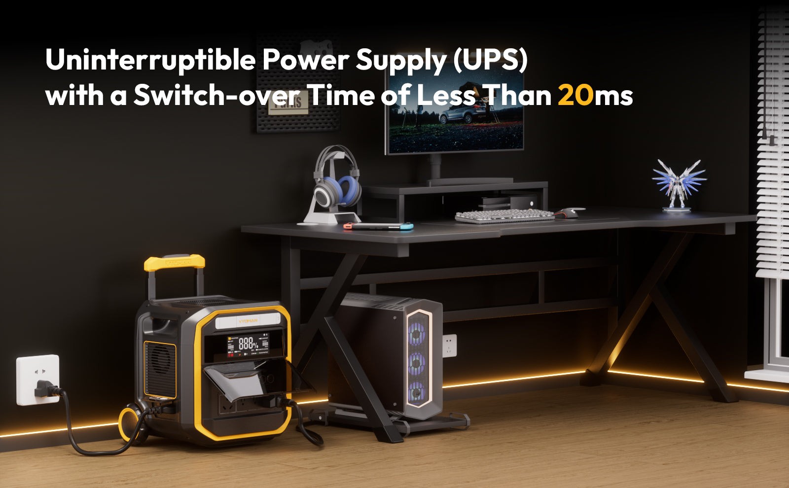 VTOMAN FlashSpeed Pro 3600 Portable Power Station, 3096Wh LFP Battery Solar