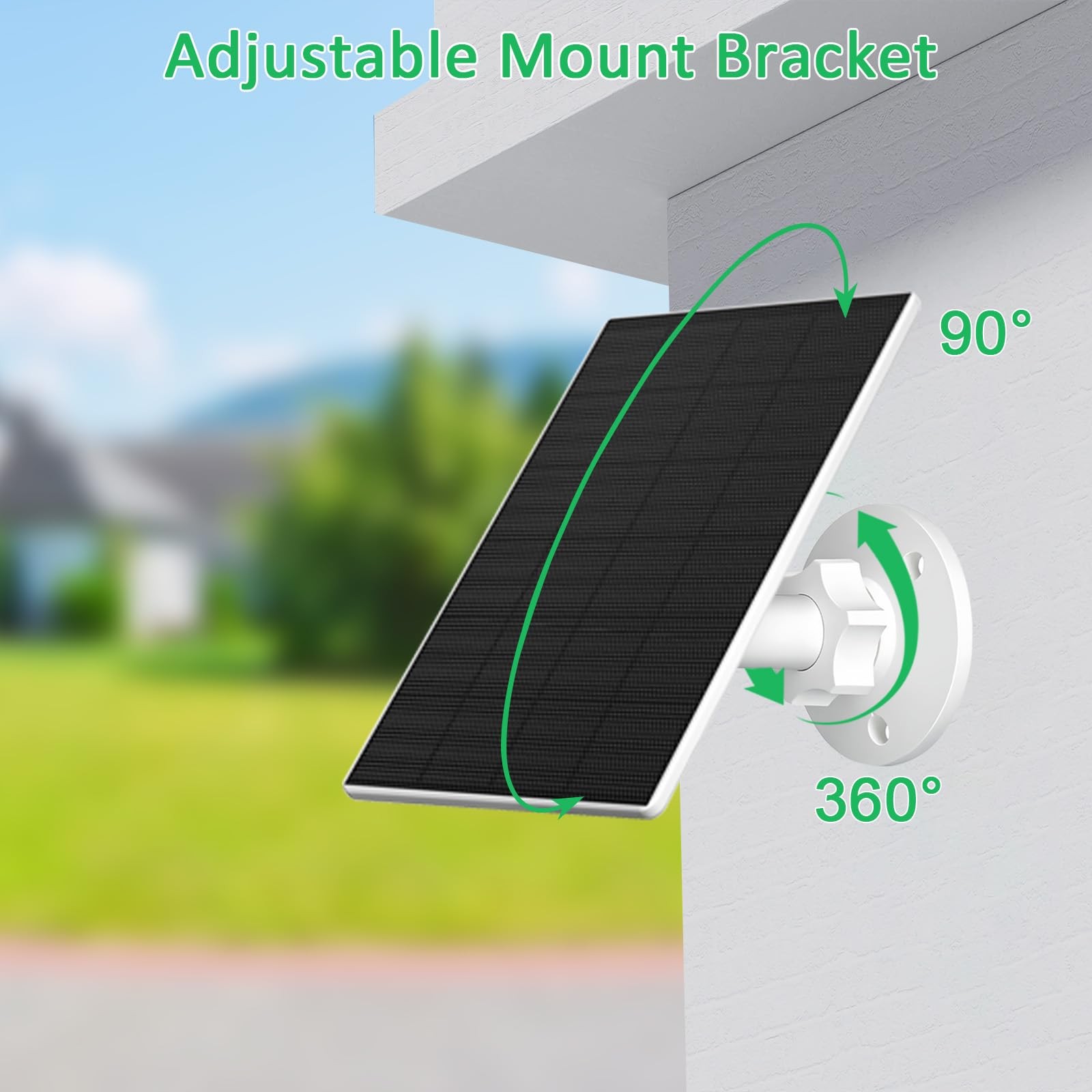2W Solar Panel for Cameras, USB-and USB, White, 2 Pack
