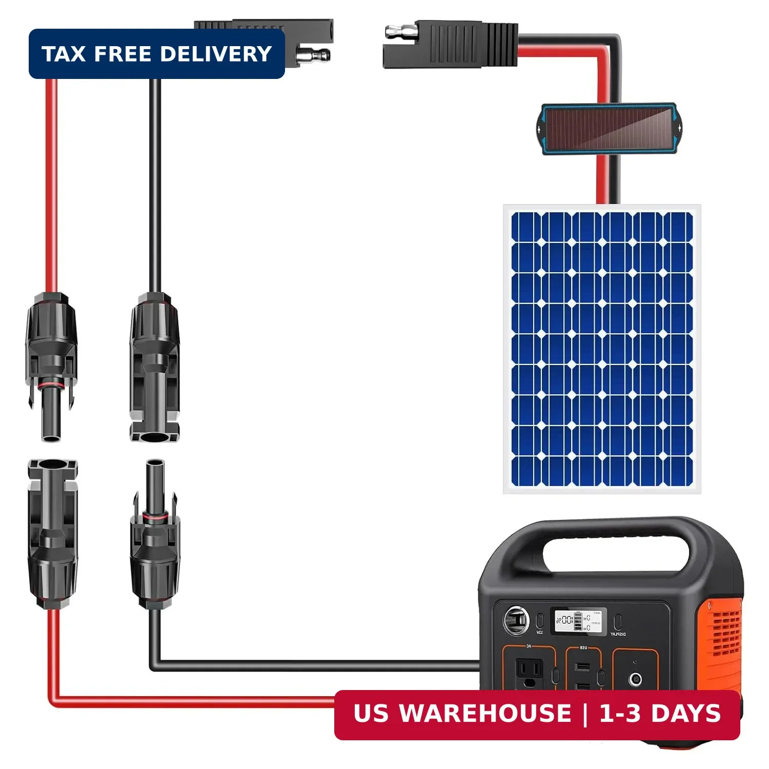 Goupchn Solar Panel Connectors to SAE Adapter Cable 10AWG Solar to SAE PV Extens