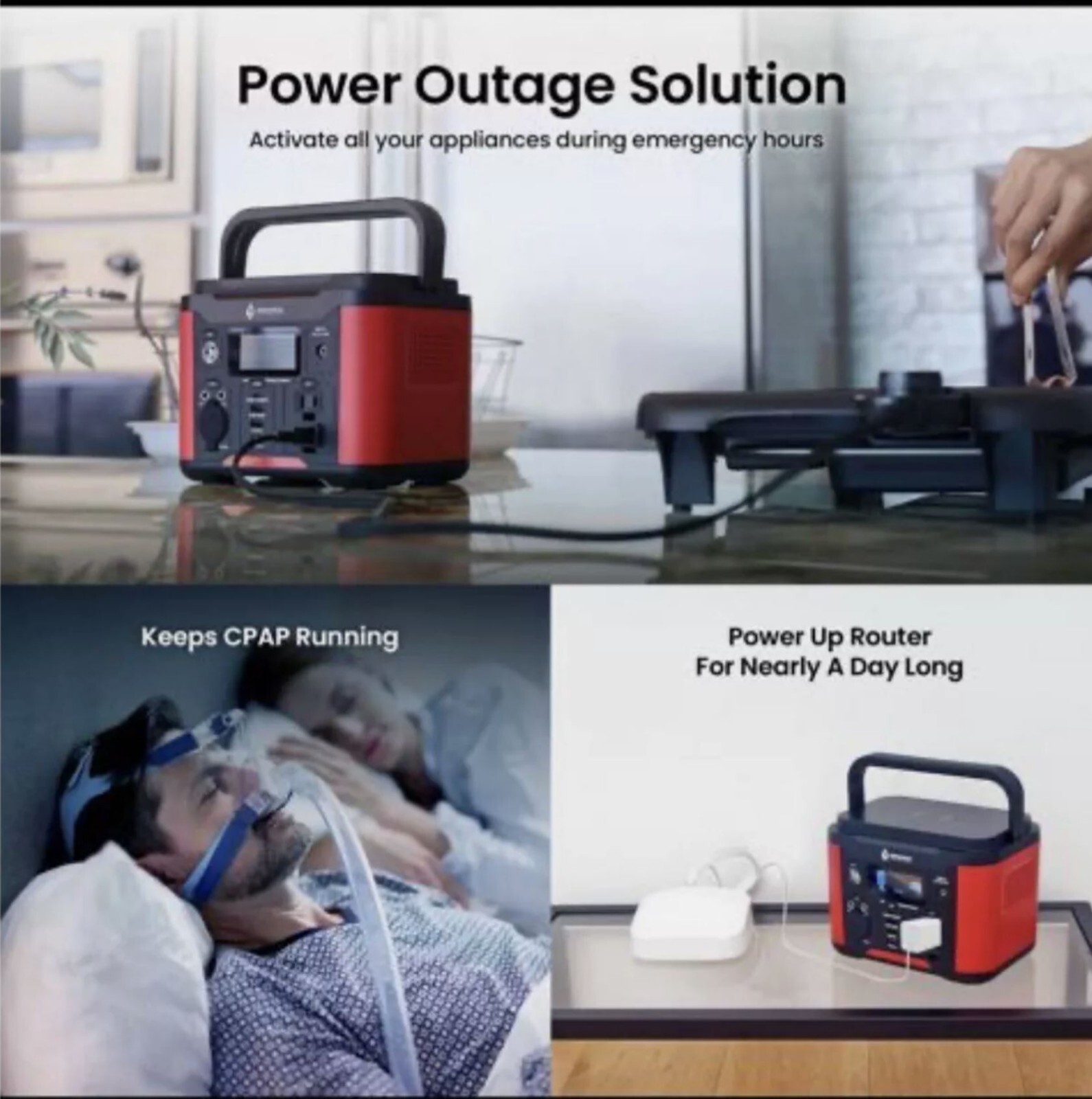 ARROWHEAD OUTDOOR 296W Portable Power Station Lithium Solar Generator Peak 600W
