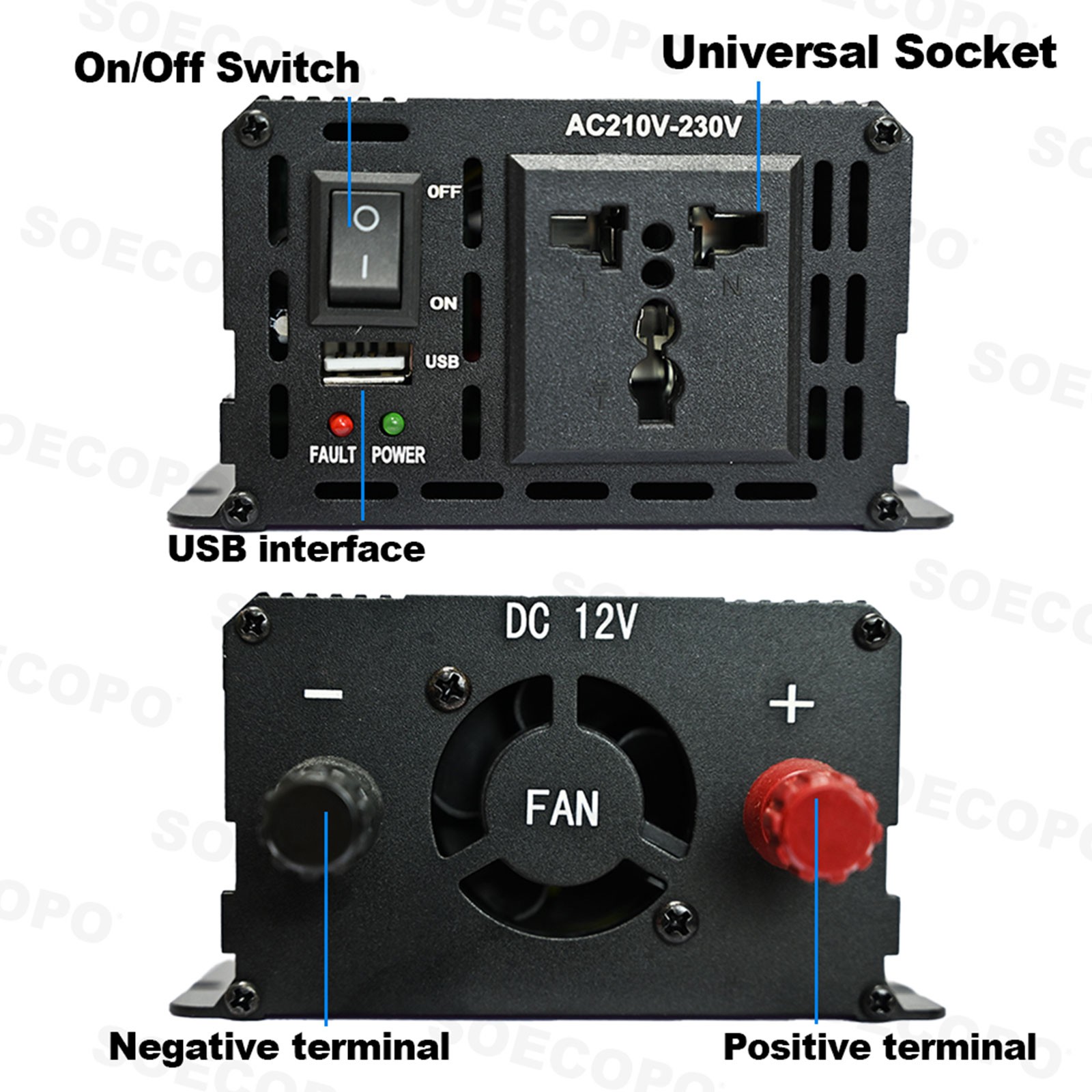 SOECOPO 7000W Peak Solar System Kit 12V To 110V 220V Inverter Generator