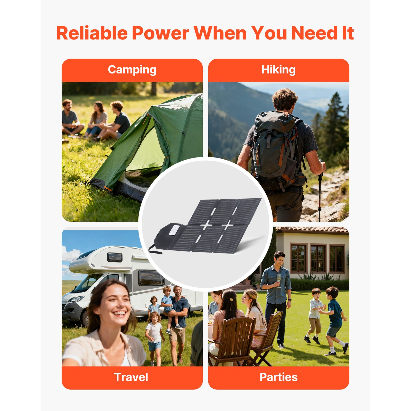Uimoso 60W Portable Foldable Solar Panel Charger with Monocrystalline Design
