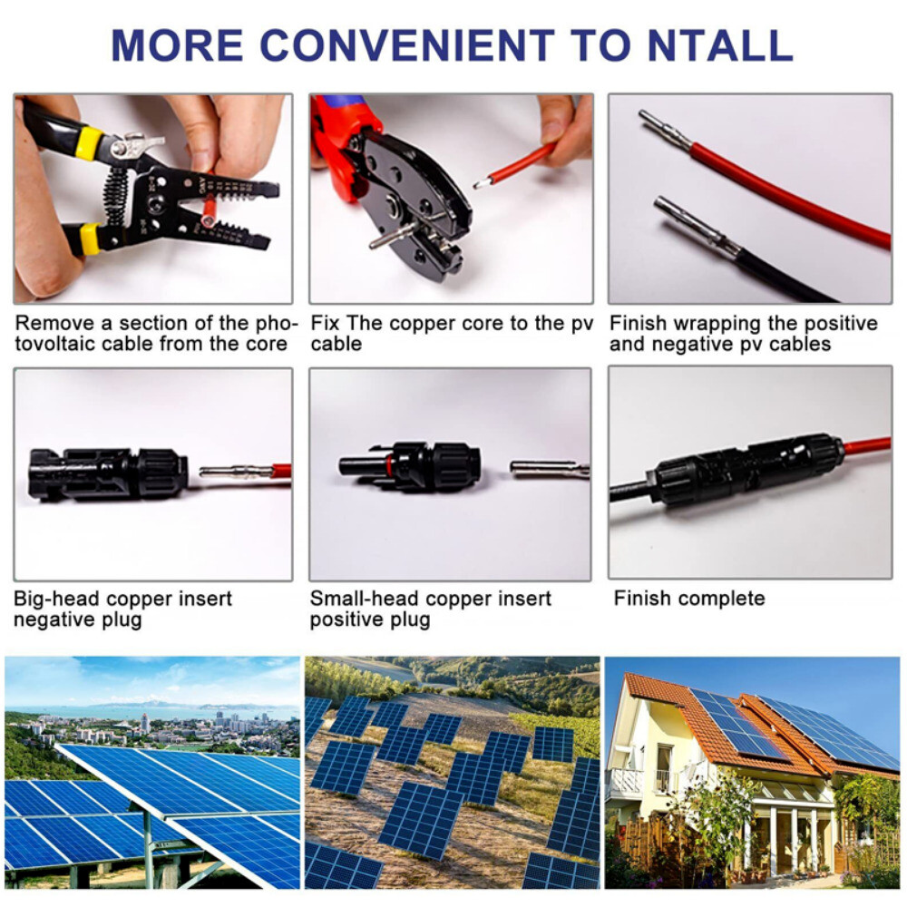 43/10PCS Solar Panel Cable Crimper Tool Kit for Solar Connectors, 10 Pairs Solar