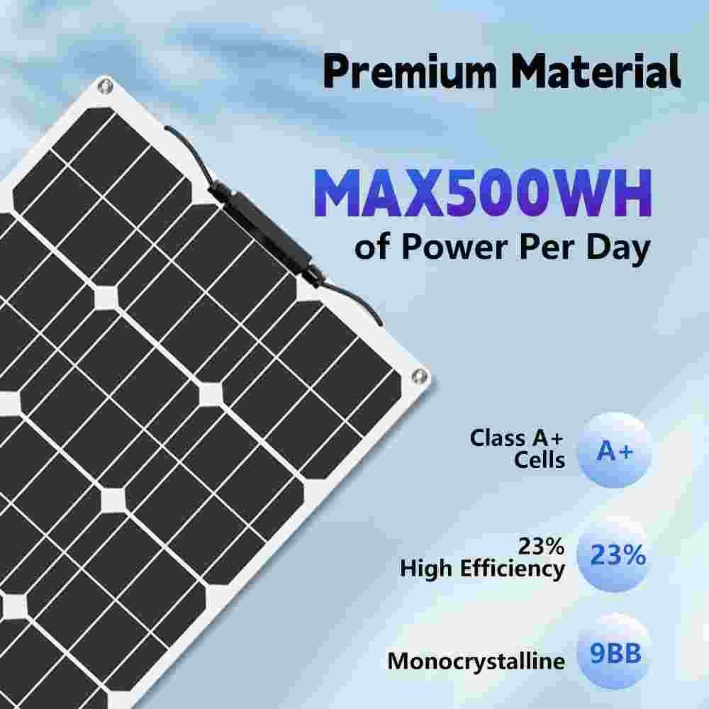 200W Watt Flexible 12V Mono Solar Panel Home RV Rooftop Camping Off-Grid Power