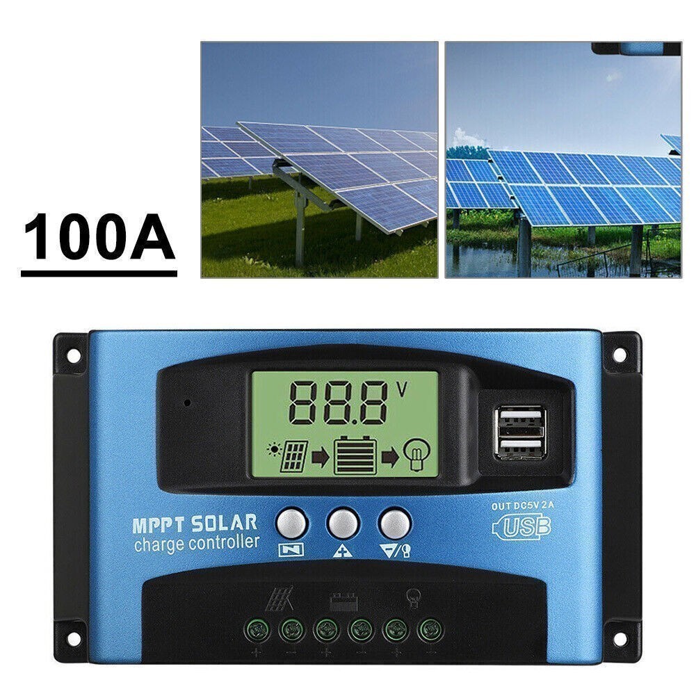 30-100A MPPT Solar Panel Regulator Charge Controller 12V/24V Auto Focus Tracking