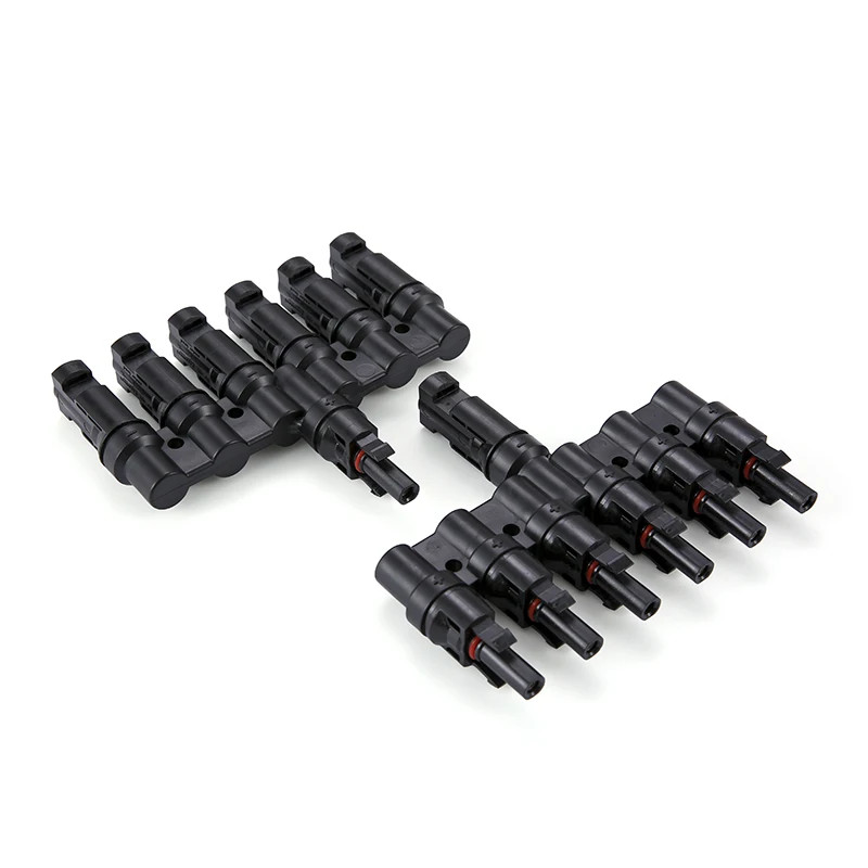 1 Pair Branch Connector 6-in-1 1000V 30A Parallel IP67 Waterproof MC4 Type