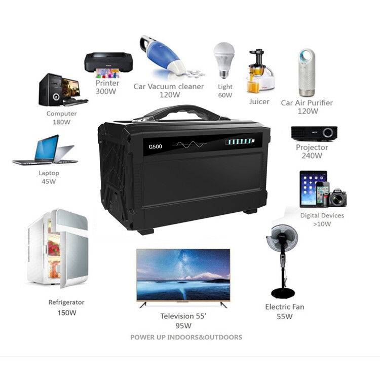 Portable Solar Power Station 500W Large Capacity for Outdoor Emergency Power