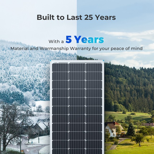 Renogy 1PCS Solar Panels 100 Watt 12 Volt, Monocrystalline PV (Compact Design)
