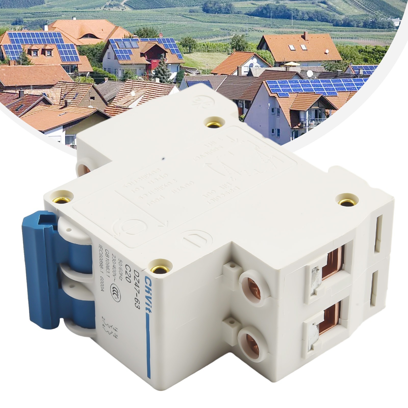 Circuit Breaker Air Switch Overcurrent Trip Type-C 16A/20A/32A/63A 2 P 220V