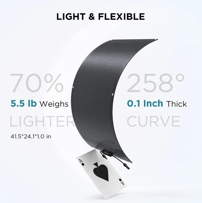 ECOFLOW 100W Outdoor IP68 Flexible Solar Panel High Efficiency Roof Solar Module