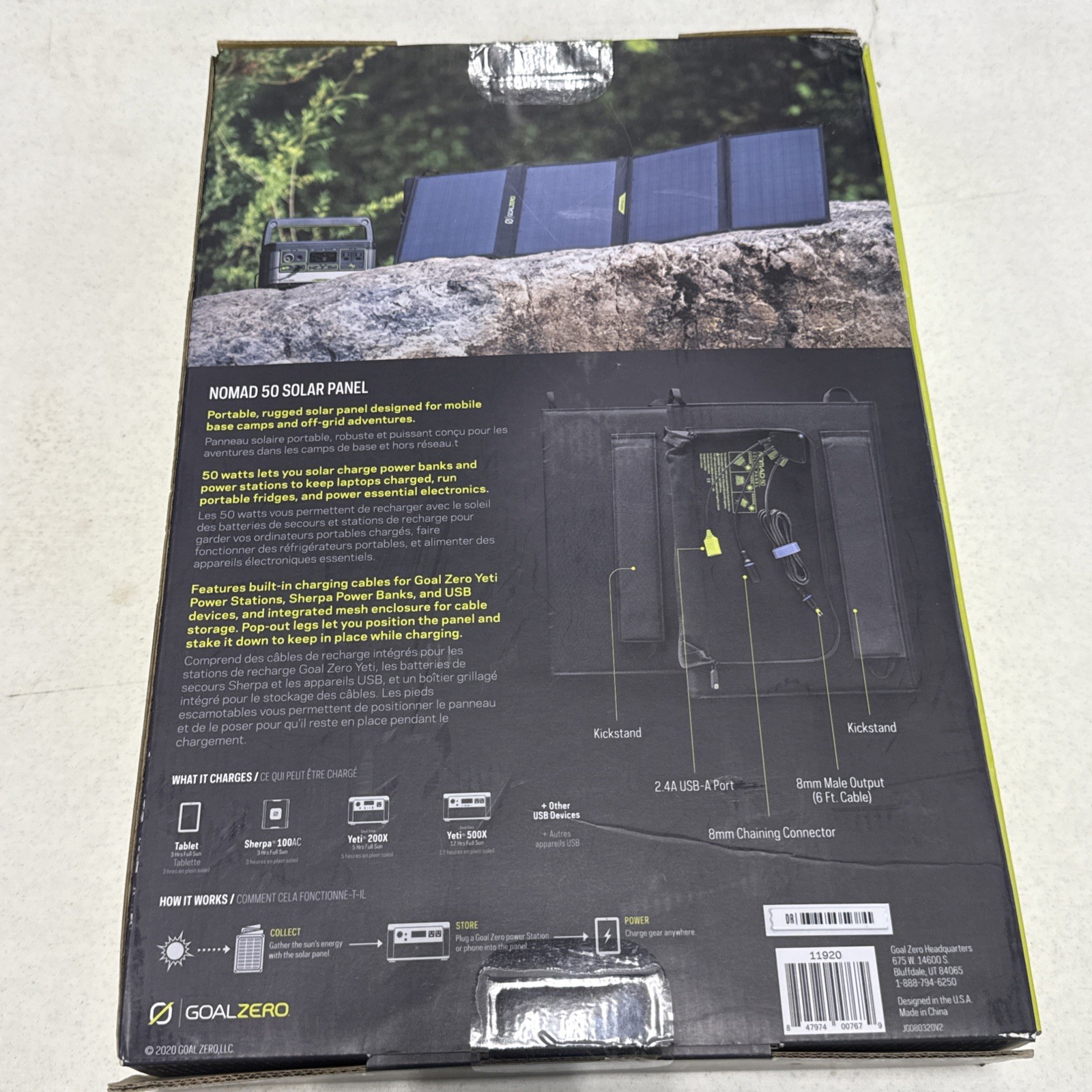 NEW Goal Zero Nomad 50 Solar Panel 50W Portable Foldable Charger Camping RV Watt