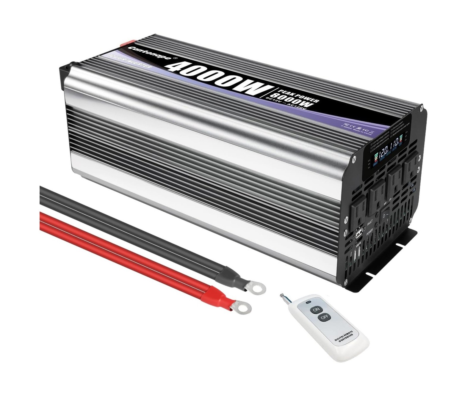 4000 Watt Power Inverter, Car Inverter 12V DC to 110V/120V AC Converter with …