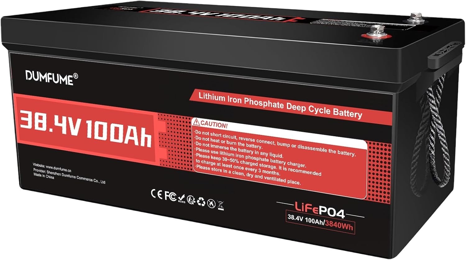 36V 100Ah LiFePO4 Lithium Battery 200A BMS 15000 Cycles For Golf Cart Off-grid