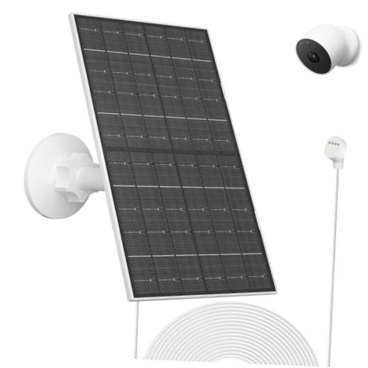 7W Solar Panel Compatible with Google Nest Camera Outdoor & Indoor 1 Pack