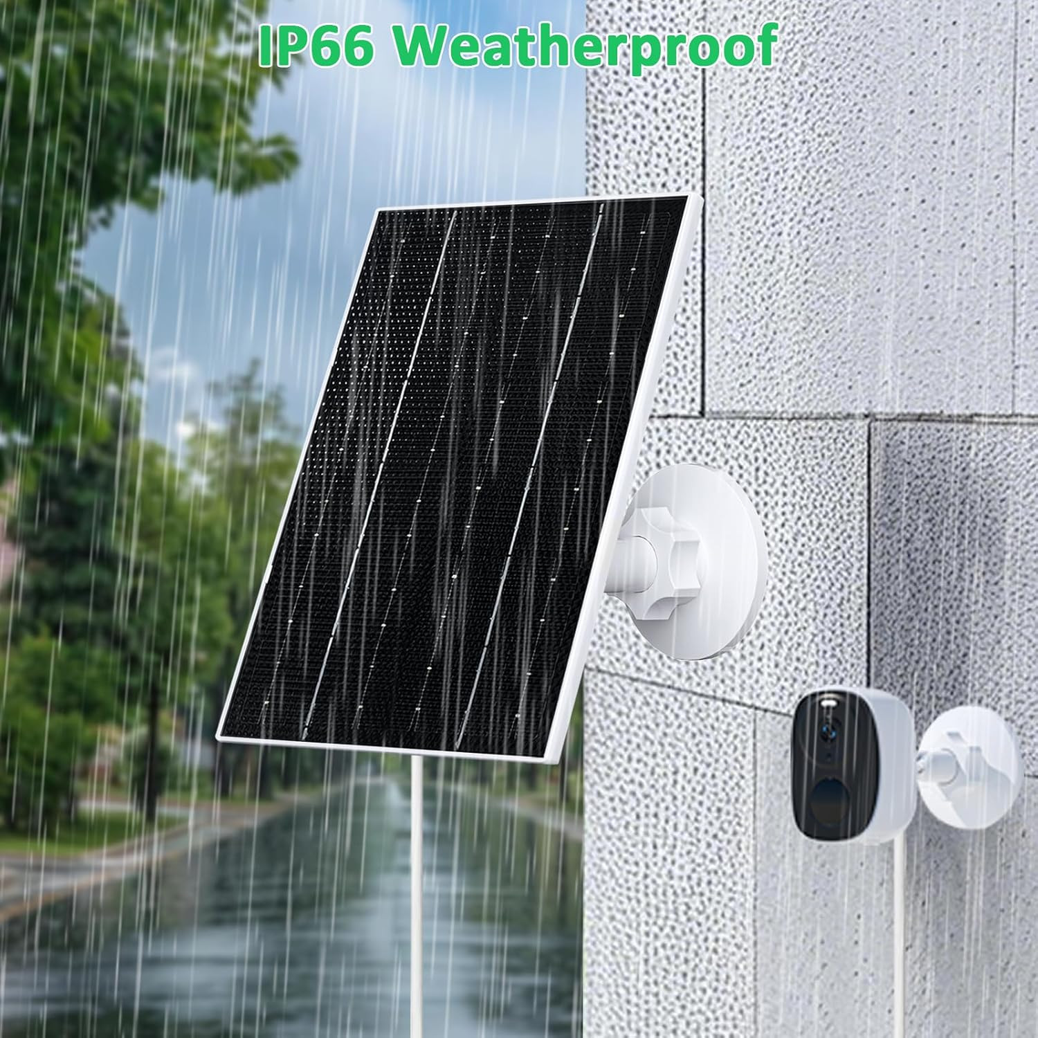 4W Solar Panel for Security Camera, Type-C/Micro USB Solar Charger
