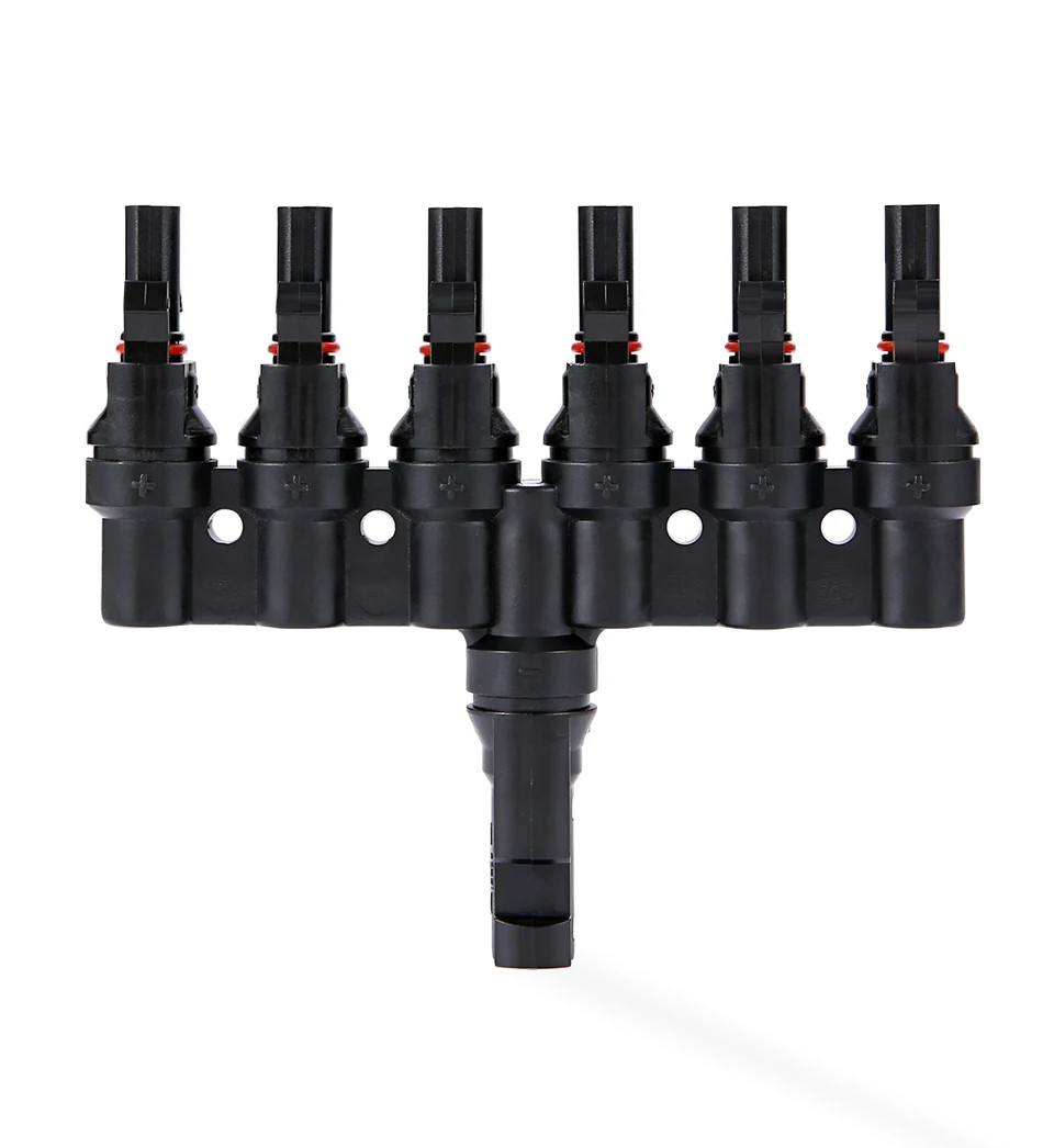 1 Pair Branch Connector 6-in-1 1000V 30A Parallel IP67 Waterproof MC4 Type