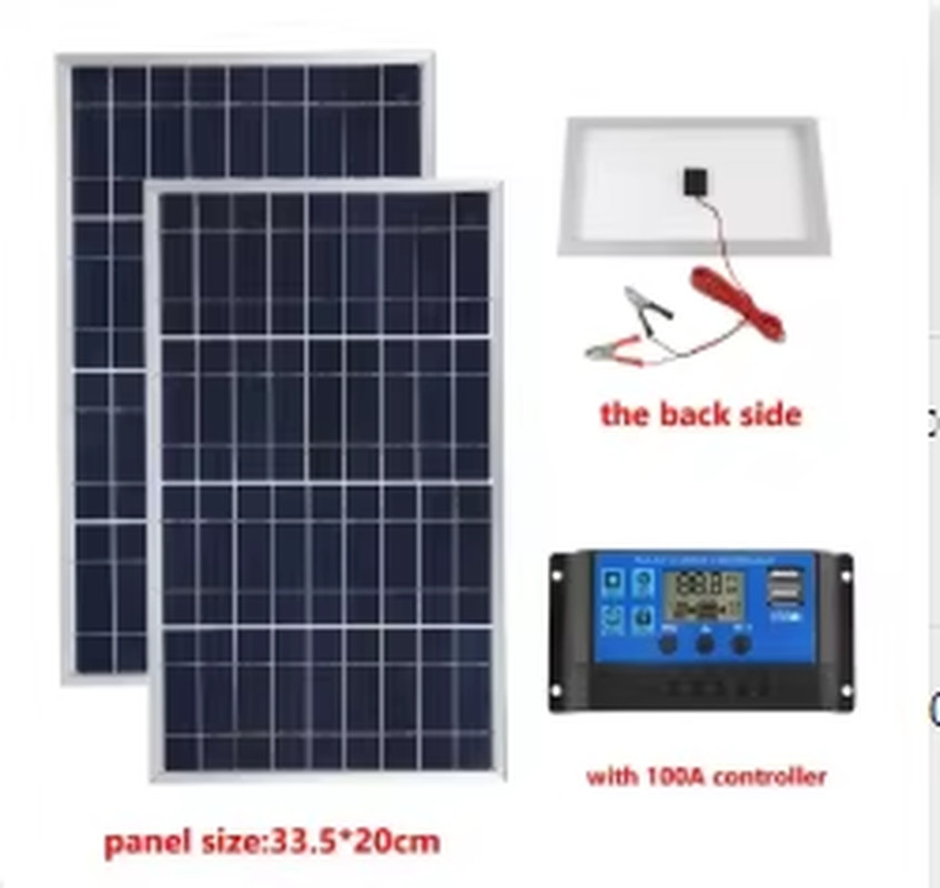 300W 12V Portable Solar Panel Kit Complete Polycrystalline USB Power Outdoor Rec