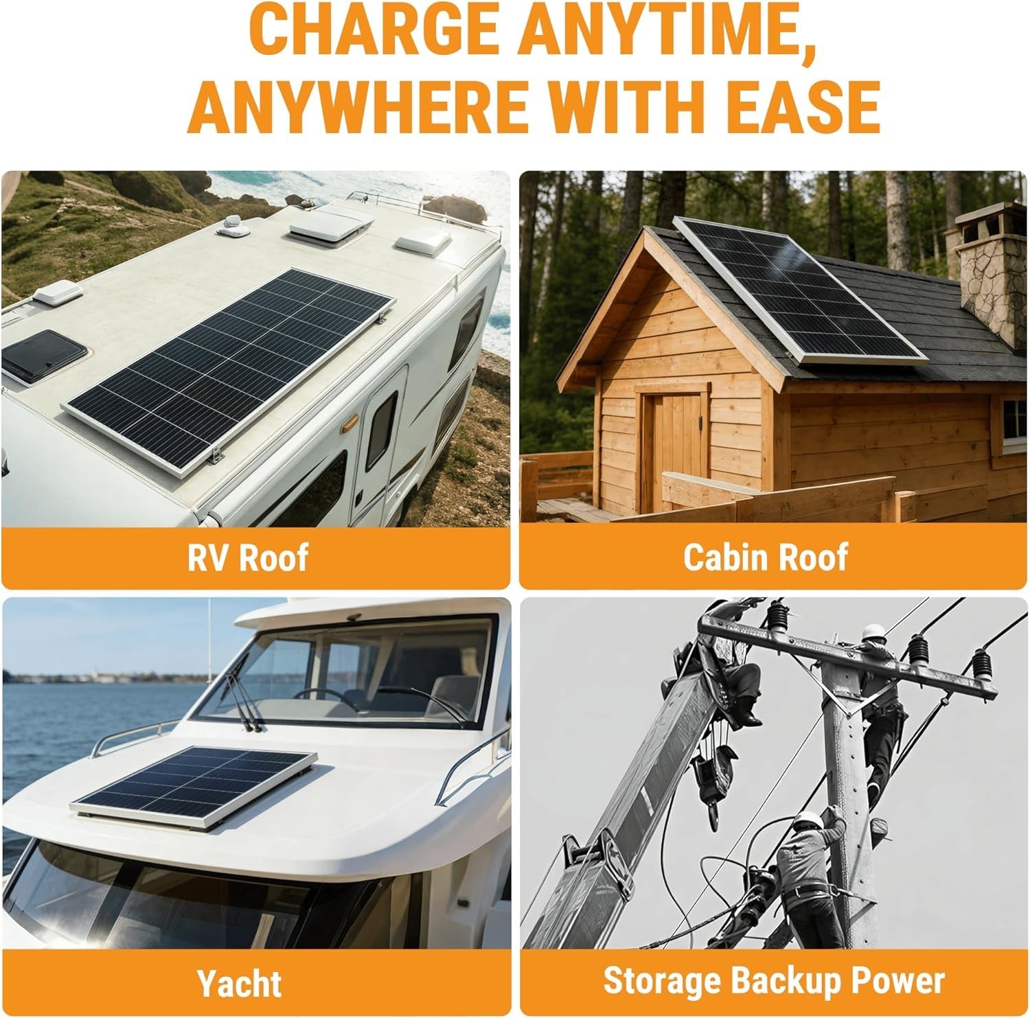 100W 12V Monocrystalline Solar Panel Kit w/ 20A PWM Charge Controller, Z Brac…