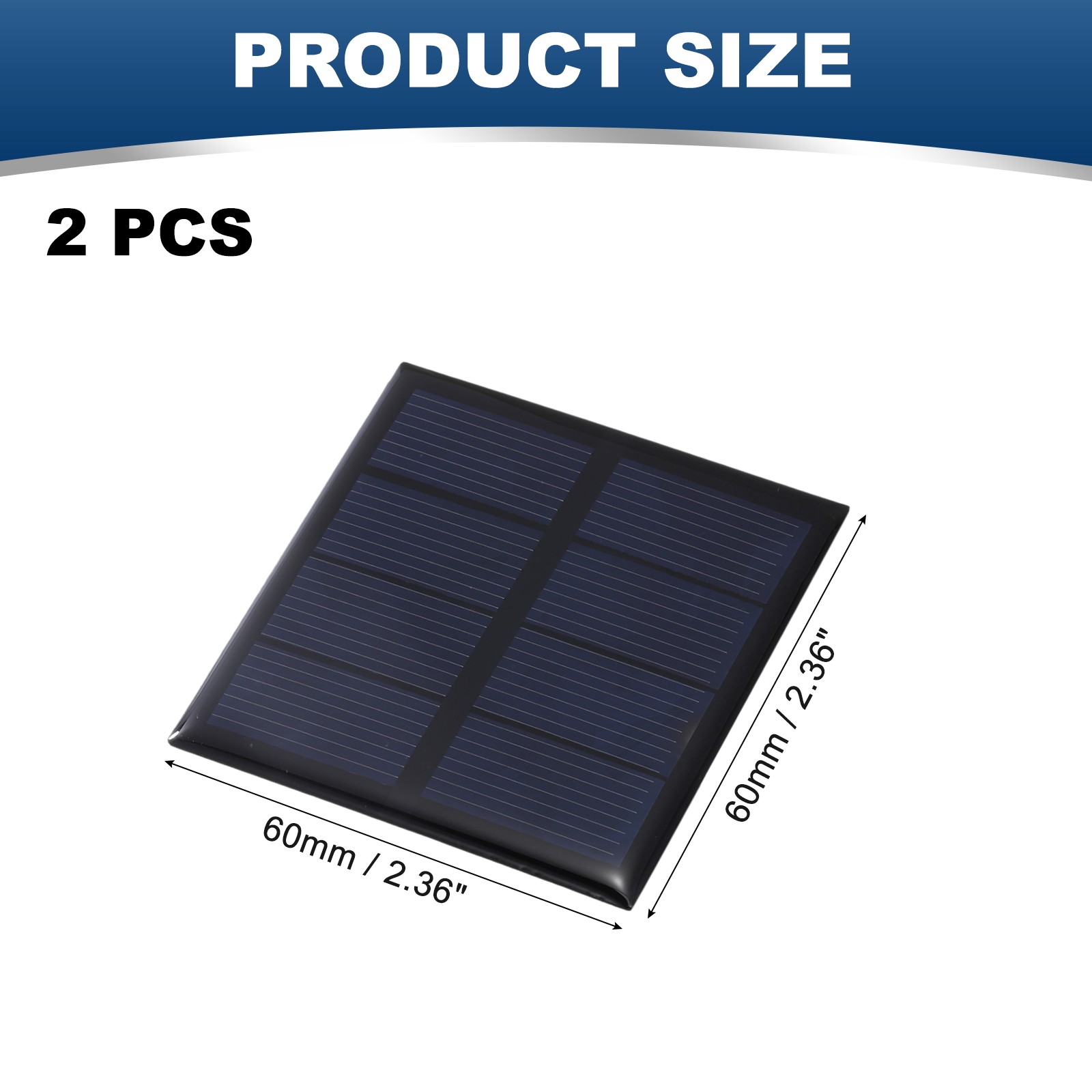 2Pcs 2V 0.32W 160mA Mini Solar Panels, Solar Photovoltaic Power Cells