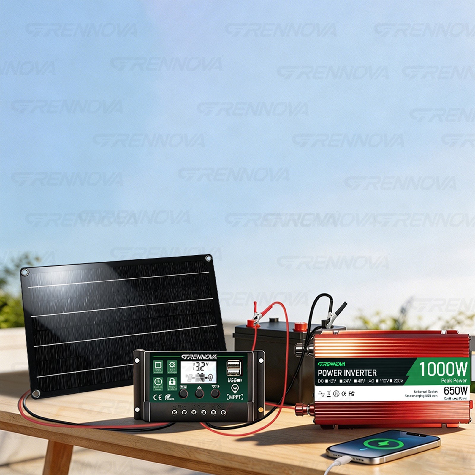 Grennova 1000W True Power Solar Kit 60A MPPT RV Off-Grid Power