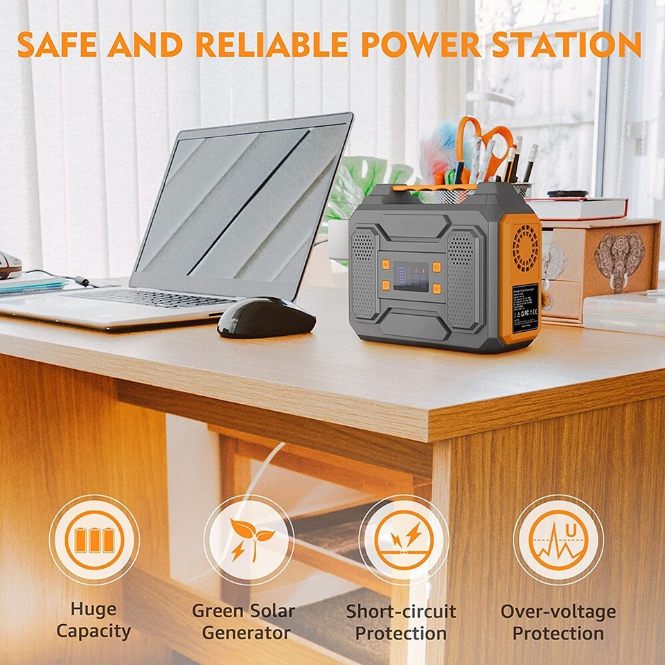 300W Portable Power Station 280Wh Solar Generator Camping RV Backup Battery Bank
