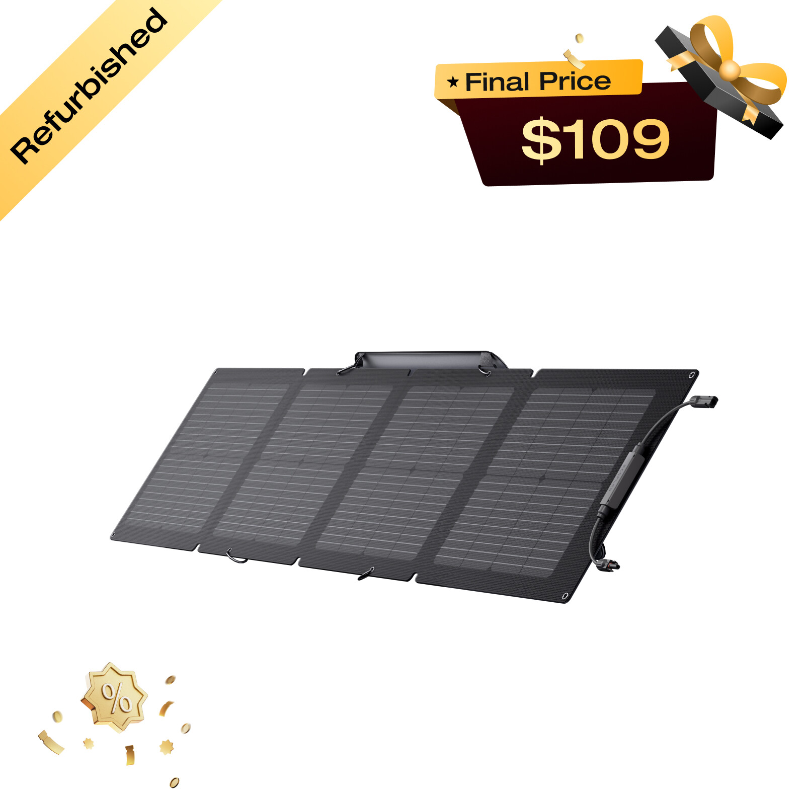 EcoFlow 110W Portable Solar Panel Foldable with Carry Case Certified Refurbished