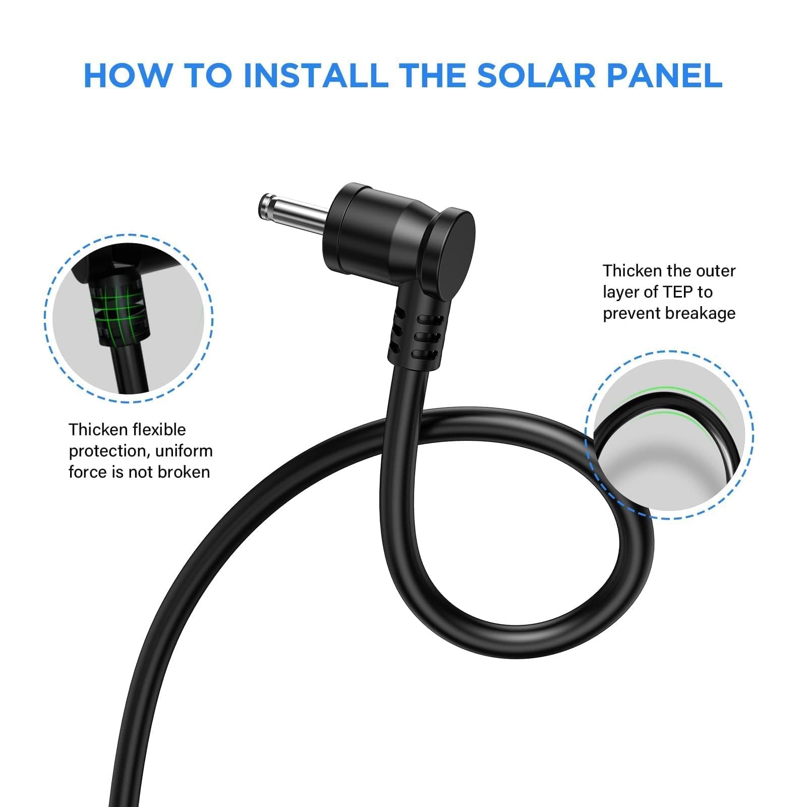 Solar Panel for Ring Stick Up Cam Battery & Plugin, 12ft Waterproof Cable, Co…
