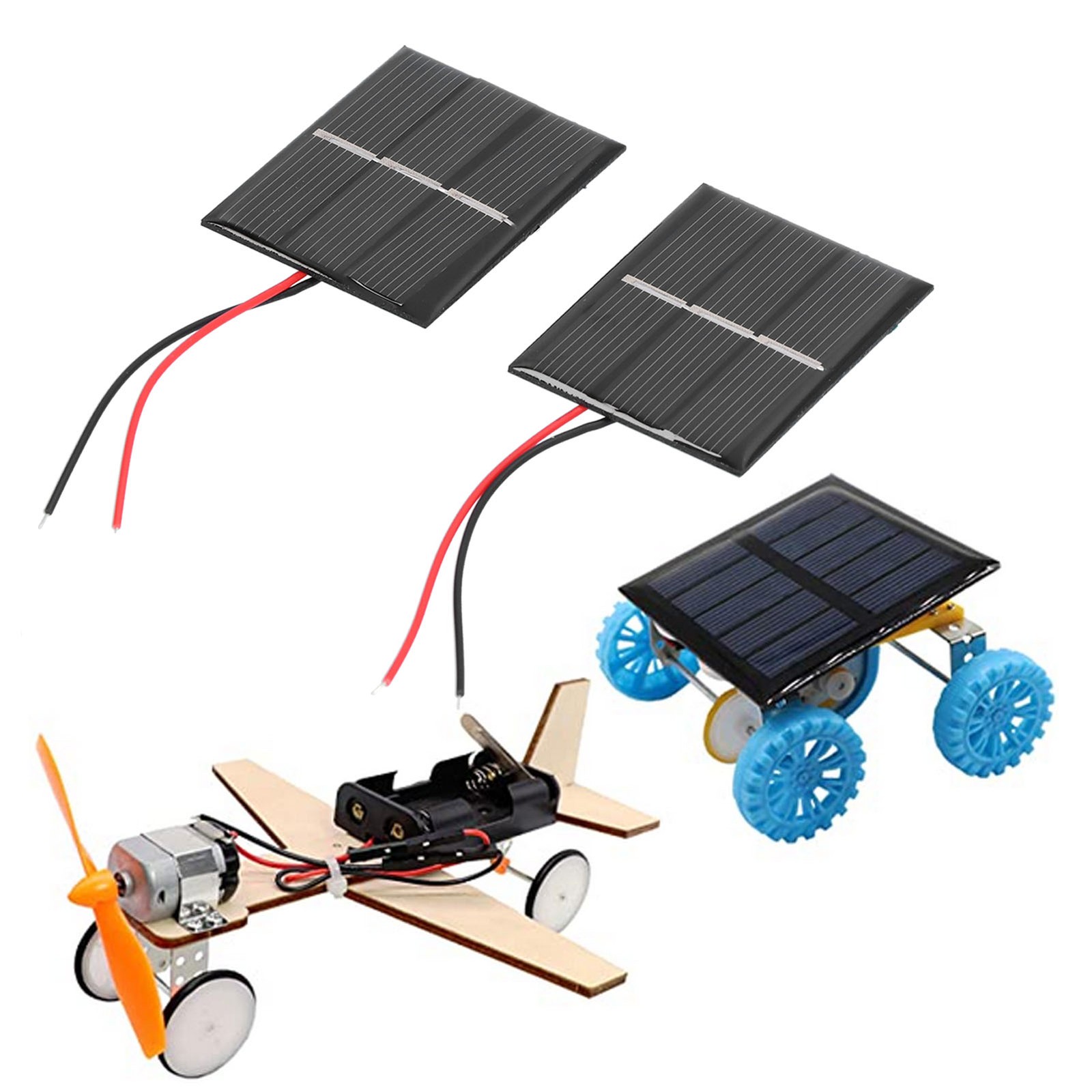 2Pcs Solar Panel Module Polysilicon Micro Mini Glue Power Solar Cells 43x55mm