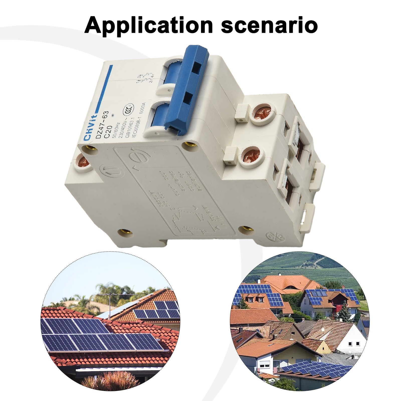 Circuit Breaker Air Switch Overcurrent Trip Type-C 16A/20A/32A/63A 2 P 220V
