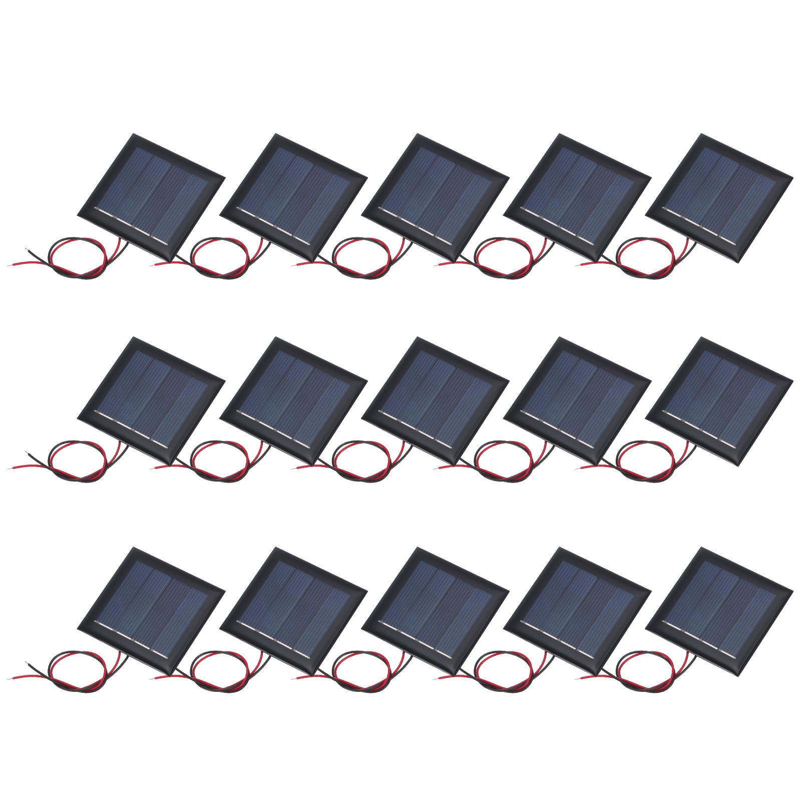 15 Pcs 2V 0.26W 130mA Mini Solar Panels with 2 Cable 54mm x 54mm