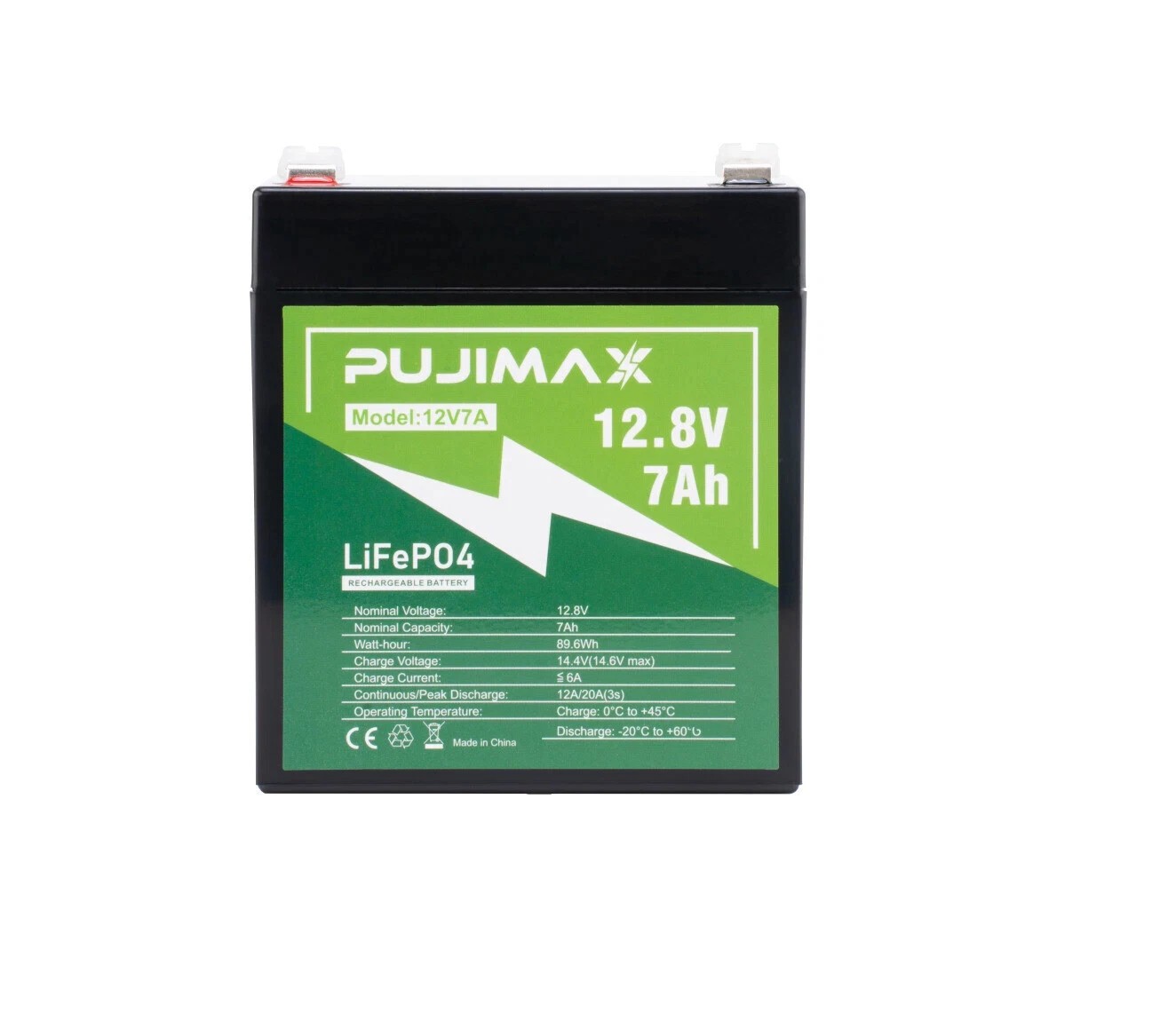 12V 7Ah Lithium LiFePO4 Deep Cycle Battery Built-in BMS for Solar Marine NEW