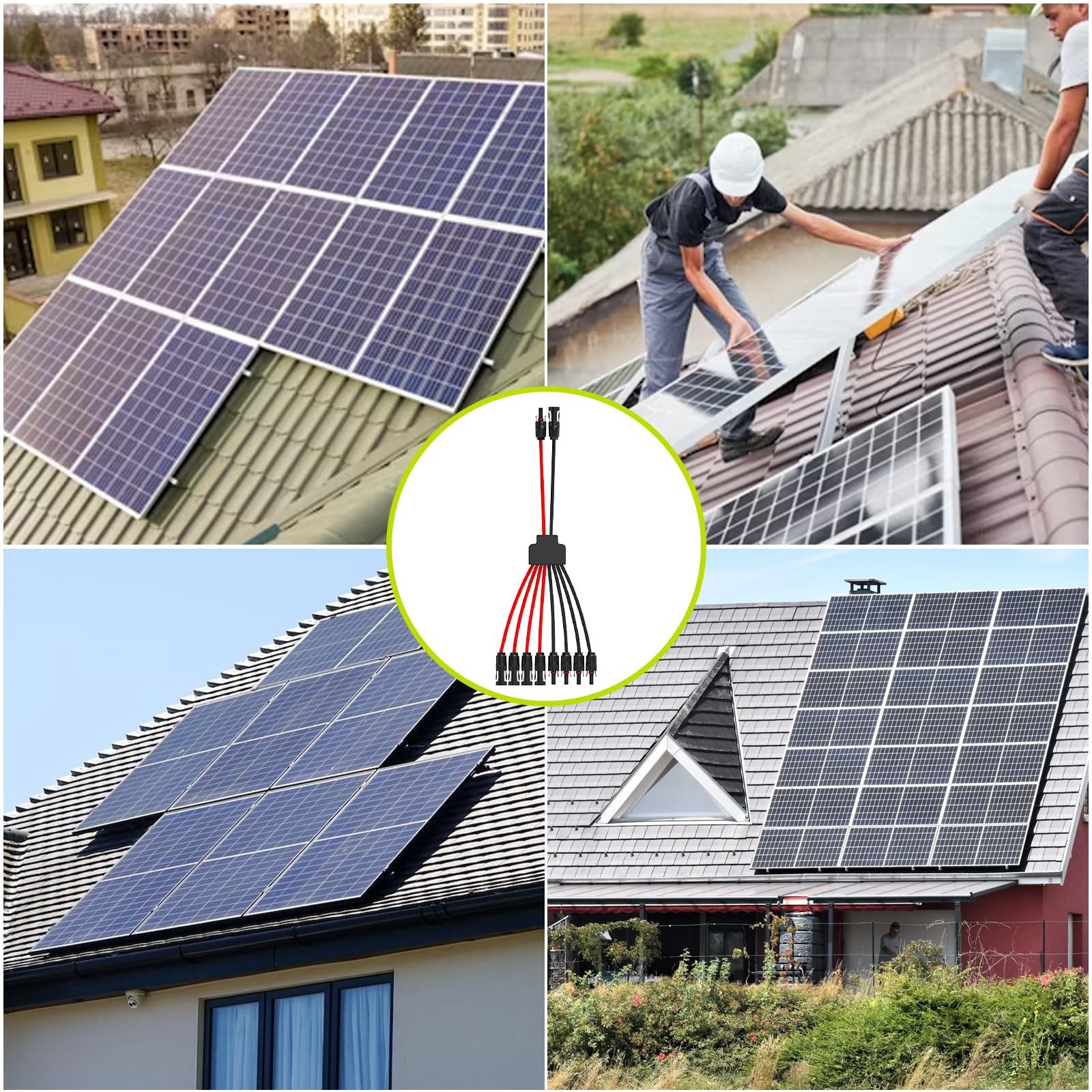 JXMXRPV Solar Connectors for 4 Parallel 4 Panels, 1 PCS