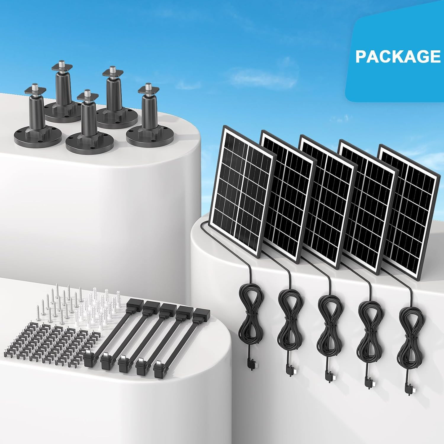 5W Solar Panel Charger for Blink Outdoor/Indoor Cameras with 13.1 Ft Cable