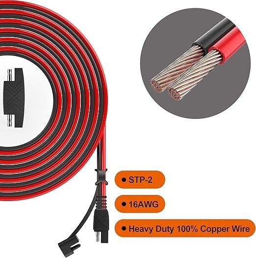 OYMSAE 50 Feet SAE Connector,Solar Panel Extension Cable,Sae to SAE Quick Discon