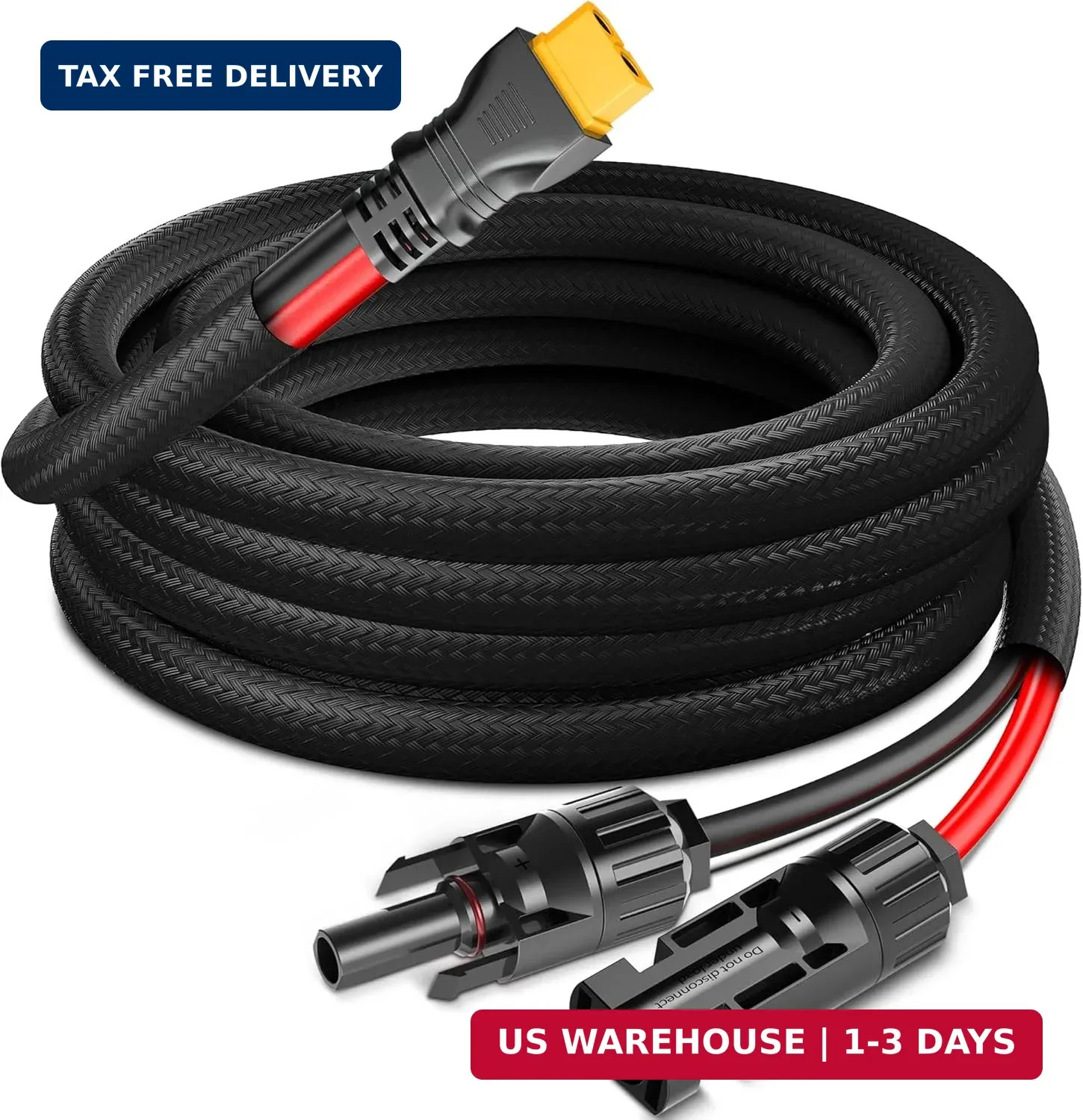 12AWG-10ft Advanced Solar to XT60 Charging Cable,Redesign Solar Panel Connector