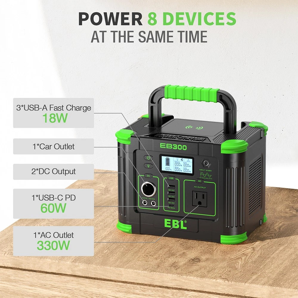 330W 288.6WH Power Station Portable Solar Charger Generator Supply Home Camping
