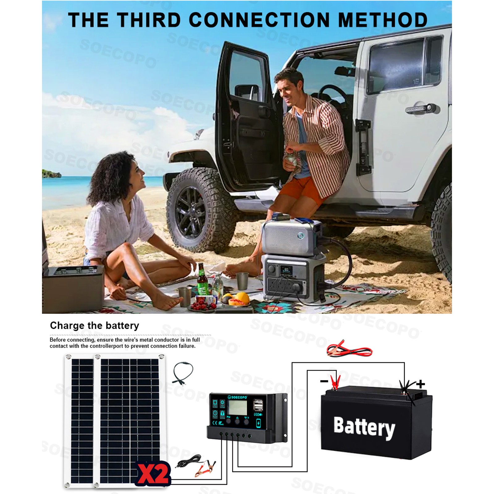 10000W Inverter (12V-110V/220V) + 2pcs Solar Panels + Charge Controller 100A