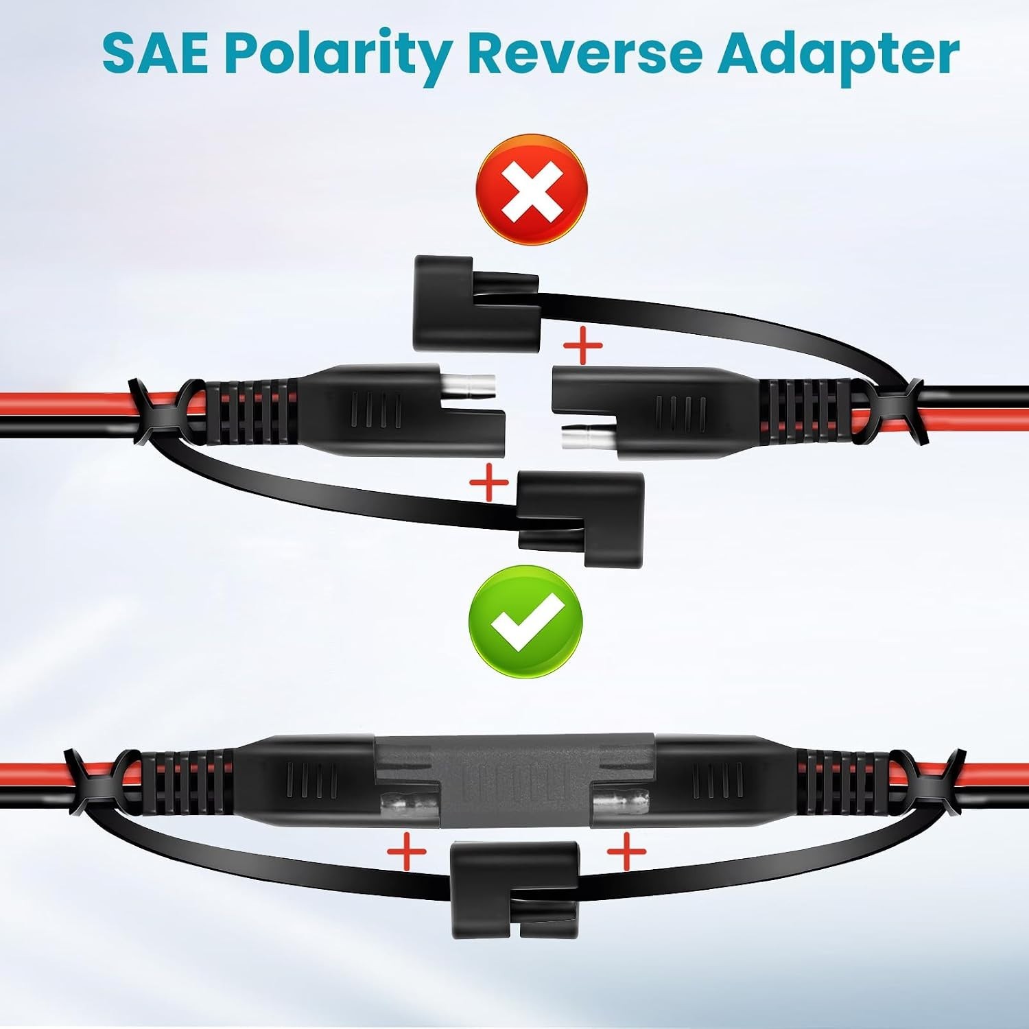 Reliable SAE Connector Extension Cable – 2FT for Motorcycles & Solar Panels