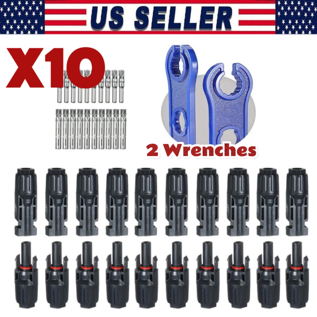 10/20/50/100 Pairs Male Female Solar Cable Connectors For DIY Solar Panel US