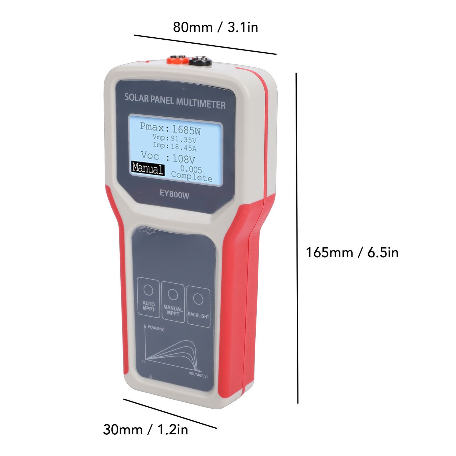 1-Solar Panel Tester LCD Display For Solar System Use 800W 12V-60V Multimeter