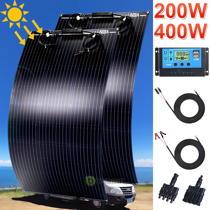400W Solar Portable Solar Panel Flexible Kit for Generator Power Station RV/Boat