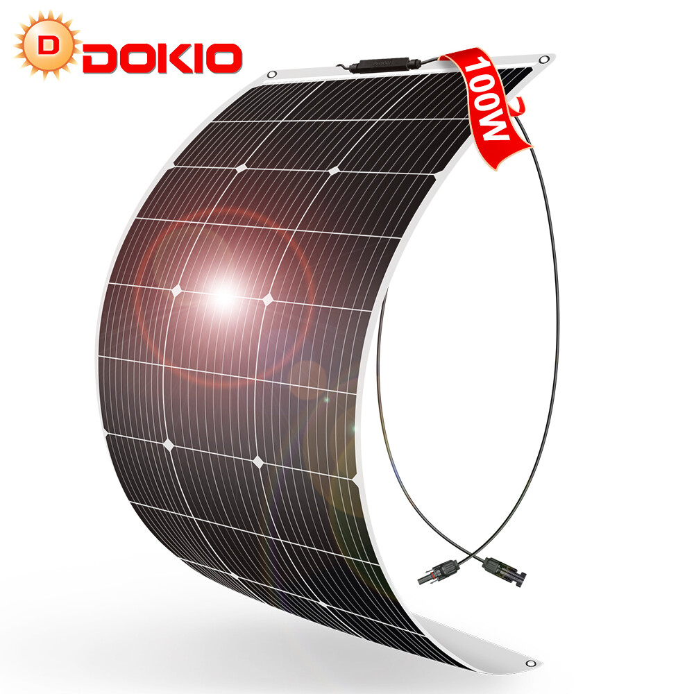 Dokio 100W 200W 400W light Flexible Solar Panel Bendable for Boat RV batteries