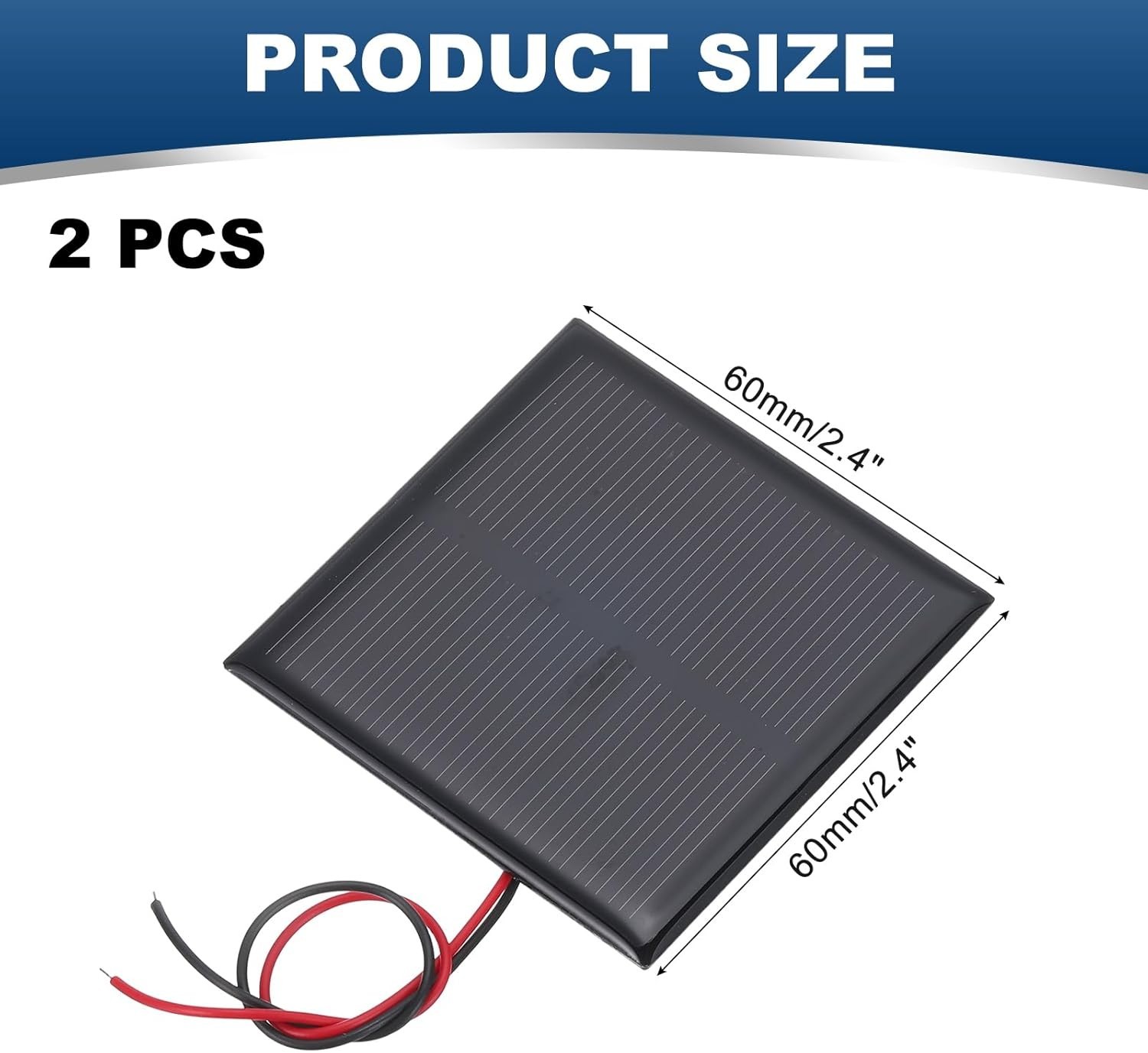 2 Pcs 5.5V 0.44W 70mA Mini Solar Panels, Small Polycrystalline Solar Cell Pan…