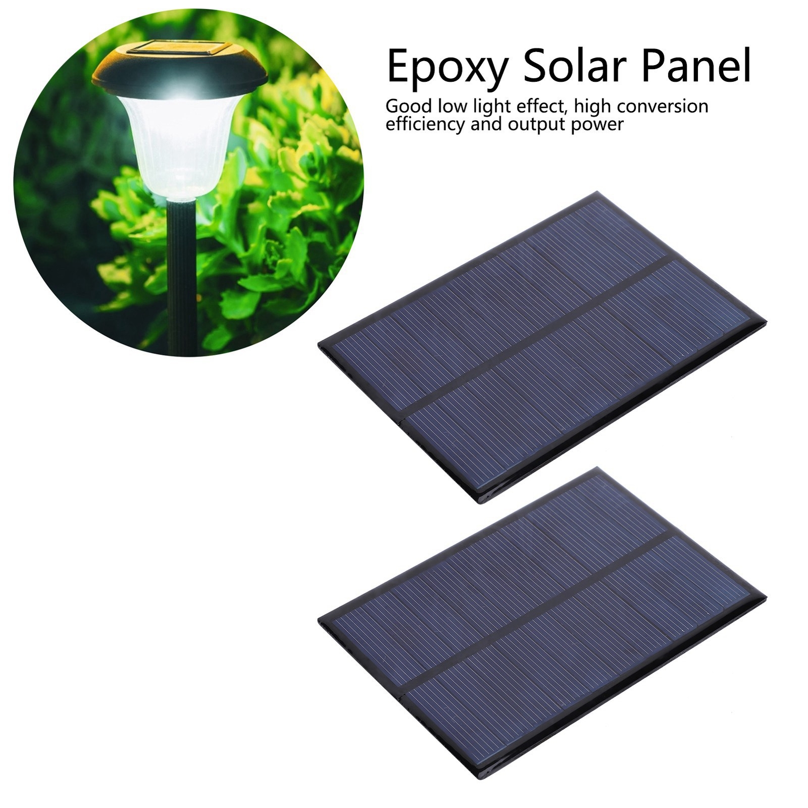 2Pcs Solar Panel Epoxy Power Module Battery Polysilicon Supplies 5V 500MA