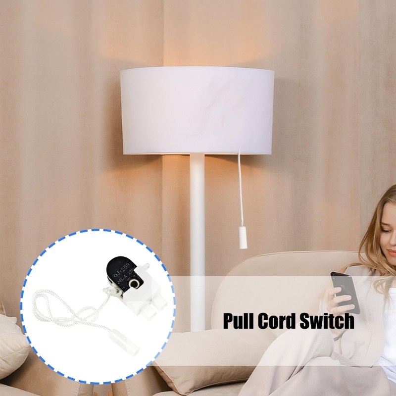 4Pcs 2A 250V Miniature Cord Pull Switches For Bathroom Bedroom Lighting Fixtures