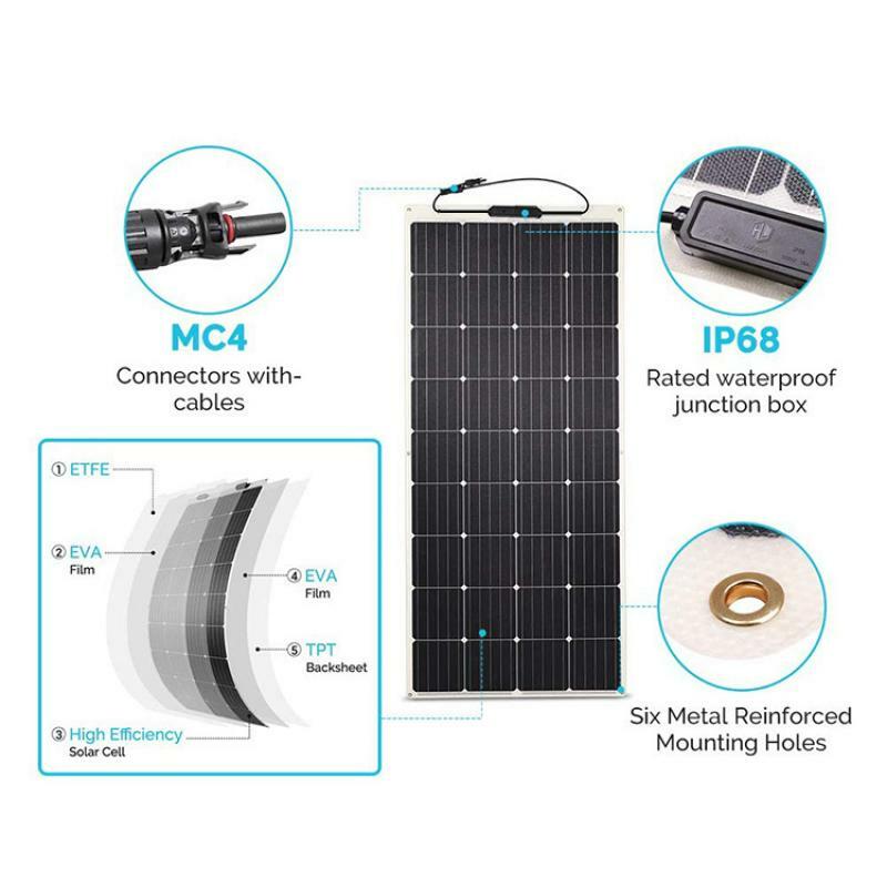 100W 200W 250W 350W 18V Flexible Solar Panel For Car Battery/Boat / Camping /RV